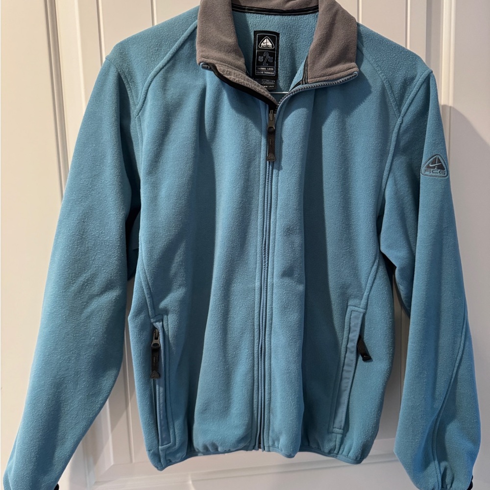 Nike ACG Mens Blue Fleece Jacket with Gray Trim